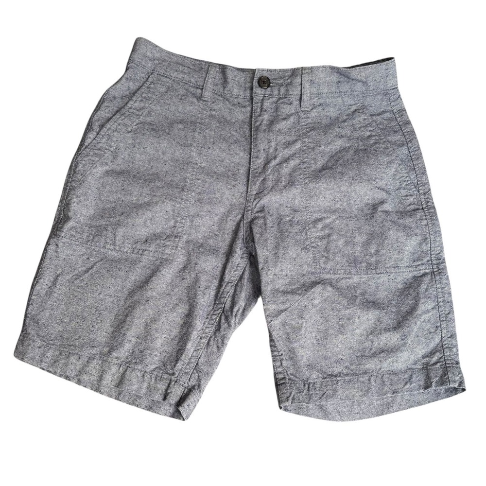 Taylor Stitch The Camp Shorts Blue Cotton Slub Chambray Utility Size 31
